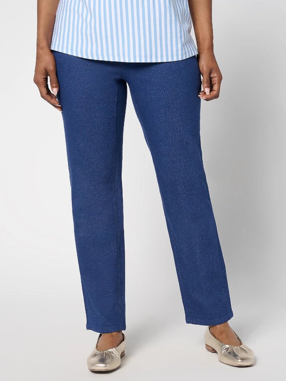 Denim & Co. Regular Classic Stretch Colored Ankle Jeans, Navy Sz 12 a687831